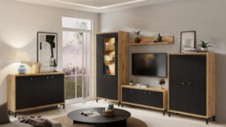 Arte Parii Black 2 Door Wardrobe - Contemporary Storage With Shelves, Rail & Black Legs W89 X H196 X D54Cm - thumbnail 2