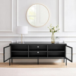 Furniturebox Uk Kafe Black Metal Tv Sideboard - thumbnail 3