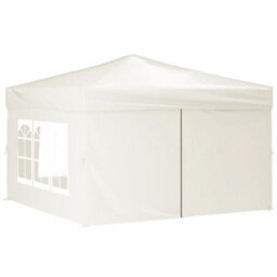 Walplus Folding Party Tent Garden Gazebo Canopy With Sidewalls Cream 3X3 M - thumbnail 3