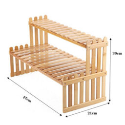 Living And Home 2-Tier Solid Wood Display Rise Plant Display Stands Compact Plant Stand For Desk Or Counter 30Cm (H) - thumbnail 6