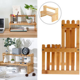 Living And Home 2-Tier Solid Wood Display Rise Plant Display Stands Compact Plant Stand For Desk Or Counter 30Cm (H) - thumbnail 5