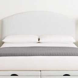 "Urban Textures - Orla Luxury 20"" High Boucle Fabric Upholstered Curved Headboard - White"