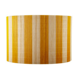 Happy Homewares Shabby Chic Natural Brown Bamboo Lamp Shade With Mustard Ochre Stripes - thumbnail 4
