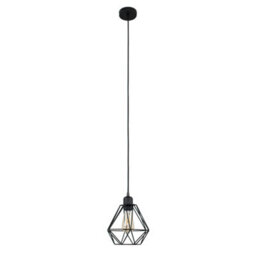 Valuelights Casco Matt Black Ceiling Rose And Flex Lampholder Fitting With Black Wire Shade - thumbnail 2