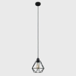 Valuelights Casco Matt Black Ceiling Rose And Flex Lampholder Fitting With Black Wire Shade - thumbnail 4
