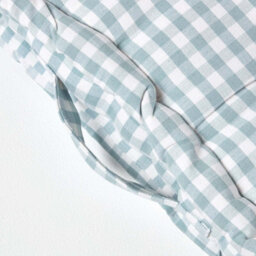 Homescapes Cotton Gingham Check Blue Floor Cushion, 50 X 50 Cm - thumbnail 4