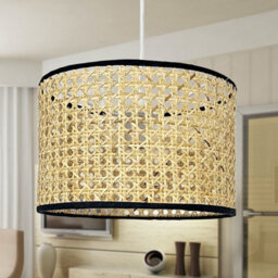 First Choice Lighting Set Of 2 Kona Natural Rattan 25 Cm Easy Fit Pendant Shades - thumbnail 7