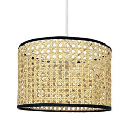 First Choice Lighting Set Of 2 Kona Natural Rattan 25 Cm Easy Fit Pendant Shades - thumbnail 2