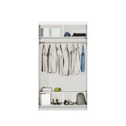 Arte Contemporary White Matt Sliding Door Wardrobe 120Cm - Efficient Storage & Elegant Style - thumbnail 3