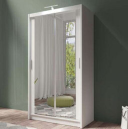 Arte Contemporary White Matt Sliding Door Wardrobe 120Cm - Efficient Storage & Elegant Style - thumbnail 1