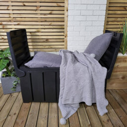Samuel Alexander 1.15M X 61Cm Large Black Garden Storage Box With 300 Litre Capacity With Padlockable Lid - thumbnail 6