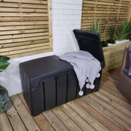 Samuel Alexander 1.15M X 61Cm Large Black Garden Storage Box With 300 Litre Capacity With Padlockable Lid - thumbnail 3