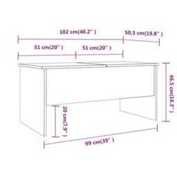 Berkfield Coffee Table Concrete Grey 102X50.5X46.5 Cm Engineered Wood - thumbnail 9