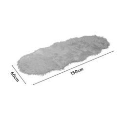 White Grey Tip-Irregular 60X150Cm Large Faux Fur Sheepskin Rug Fluffy Mat Room Sofa Hairy Mat Shaggy Floor Carpet - thumbnail 2