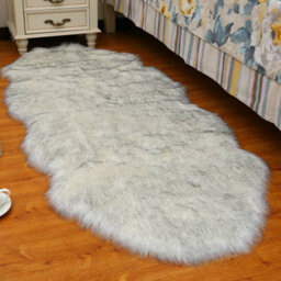 White Grey Tip-Irregular 60X150Cm Large Faux Fur Sheepskin Rug Fluffy Mat Room Sofa Hairy Mat Shaggy Floor Carpet - thumbnail 3