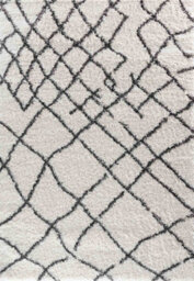 Moroccan Berber Shaggy Rugs Living Room Abstract Dark Cream 80X150 Cm - thumbnail 2