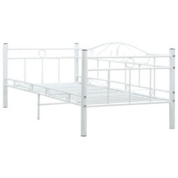 Vidaxl Daybed Frame Without Mattress White Metal 90X200Cm - thumbnail 3
