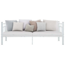 Vidaxl Daybed Frame Without Mattress White Metal 90X200Cm - thumbnail 2