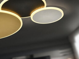 Luminosa Lighting Luminosa Umbra 3 Ring Integrated Led Semi Flush Ceiling Light Gold, Black, White 3000K - Uk Stock - thumbnail 3