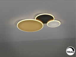 Luminosa Lighting Luminosa Umbra 3 Ring Integrated Led Semi Flush Ceiling Light Gold, Black, White 3000K - Uk Stock - thumbnail 4