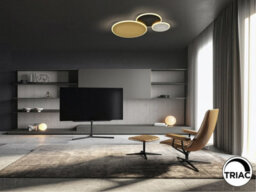 Luminosa Lighting Luminosa Umbra 3 Ring Integrated Led Semi Flush Ceiling Light Gold, Black, White 3000K - Uk Stock - thumbnail 2