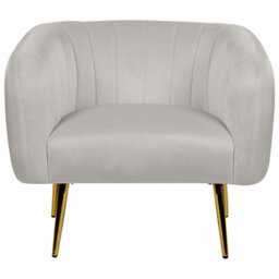Beliani Armchair Laconia Velvet Light Grey - thumbnail 4