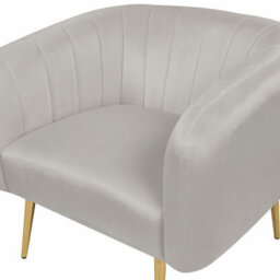 Beliani Armchair Laconia Velvet Light Grey - thumbnail 6