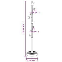 Vidaxl Coat Stand Blue 172 Cm Powder-Coated Iron - thumbnail 3