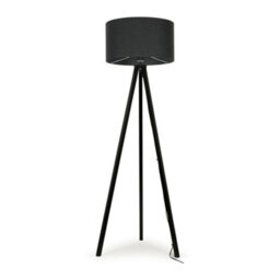 Valuelights Barbro Black Tripod Floor Lamp With Charcoal Drum Shade - thumbnail 3