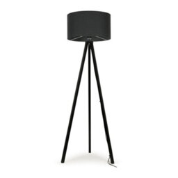 Valuelights Barbro Black Tripod Floor Lamp With Charcoal Drum Shade - thumbnail 1