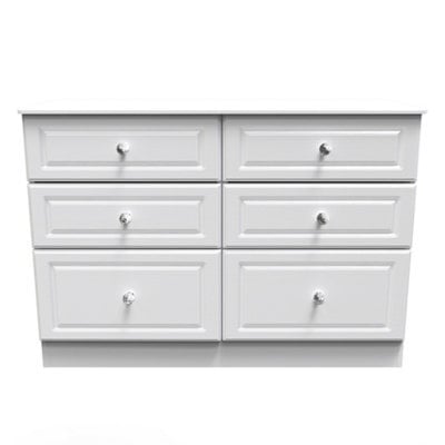 Stratford 6 Drawer Wide Chest In White Ash (Ready Assembled) - image 1