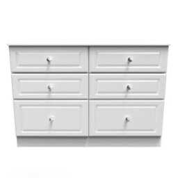 Stratford 6 Drawer Wide Chest In White Ash (Ready Assembled) - thumbnail 1