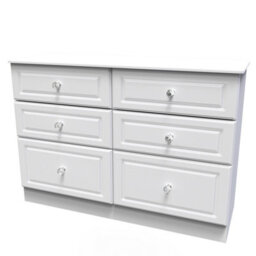 Stratford 6 Drawer Wide Chest In White Ash (Ready Assembled) - thumbnail 3