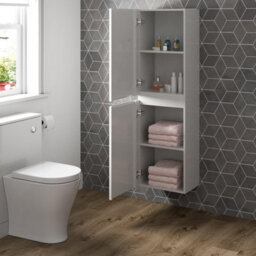Affine Bathroom Cabinet Flat Pack Gloss White Wall Hung Tall 350 X 250mm - thumbnail 3
