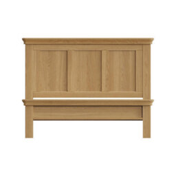 FWSTYLE Oak Bed Frame Uk Double 4Ft6 Low Natural Oak Finish - thumbnail 4