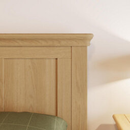 FWSTYLE Oak Bed Frame Uk Double 4Ft6 Low Natural Oak Finish - thumbnail 2
