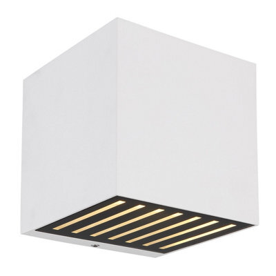 Luminosa Lighting Luminosa Illi Outdoor Up Down Wall Lamp White Matt Ip54 Clear Glass Shade Led 3000K - image 1