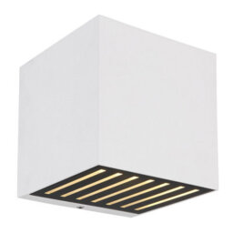 Luminosa Lighting Luminosa Illi Outdoor Up Down Wall Lamp White Matt Ip54 Clear Glass Shade Led 3000K