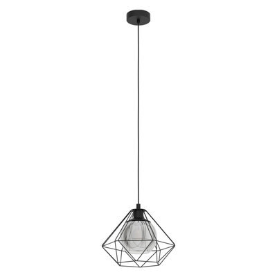 Stylish Geometric Black And Glass Pendant Light For Hallways - image 1