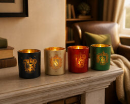 Widdop & Co Glass Tealight Holders Set Of 4 Harry Potter Alumni House Crests - thumbnail 6