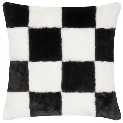 Heya Home Cozee Check Faux Fur Polyester Filled Cushion - image 1