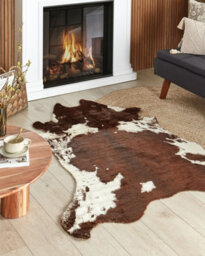 Beliani Faux Cowhide Rug Bogong Dark Brown 130 X 170 Cm - thumbnail 2