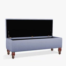 Lisbon Plain 120Cm Ottoman Storage Bench - Plush Velvet Shoe Bench - Duck Egg Upholstery Footstool With Storage - thumbnail 2