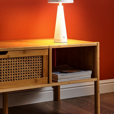 Beliani White Iron Wireless Dimmable Table Lamp With Touch Control And 3 Colour Temperatures - image 1
