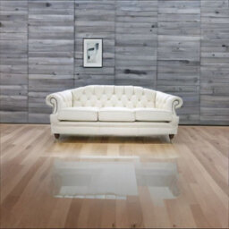 Chesterfield Handmade 3 Seater Sofa Settee Shelly Beige Cream Leather In Victoria Style - thumbnail 2