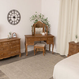 Melody Maison Wooden Dressing Table Set, 7 Drawer Chest Of Drawers & Pair Of 3 Drawer Bedside Tables - Pays Du Bois Range - thumbnail 9