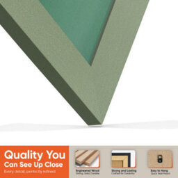"AK Frames 25X17"" Green Modern Vinyl Record Frame With Emerald Mount For 12 Inch Lp Cover & Disc - Overlapped Design" - thumbnail 3