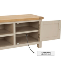 The Furniture Market Marbury Putty Grey Painted Extra Large Widescreen Tv Unit Stand Up To 80 Tv Size - thumbnail 5