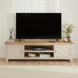 The Furniture Market Marbury Putty Grey Painted Extra Large Widescreen Tv Unit Stand Up To 80 Tv Size - thumbnail 1