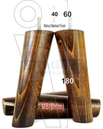 L&F Wood Legs Dark Walnut Washed 180mm High Set Of 4 Replacement Angled Furniture Legs Set Of 4 Sofas Chairs Stools M8 - thumbnail 1